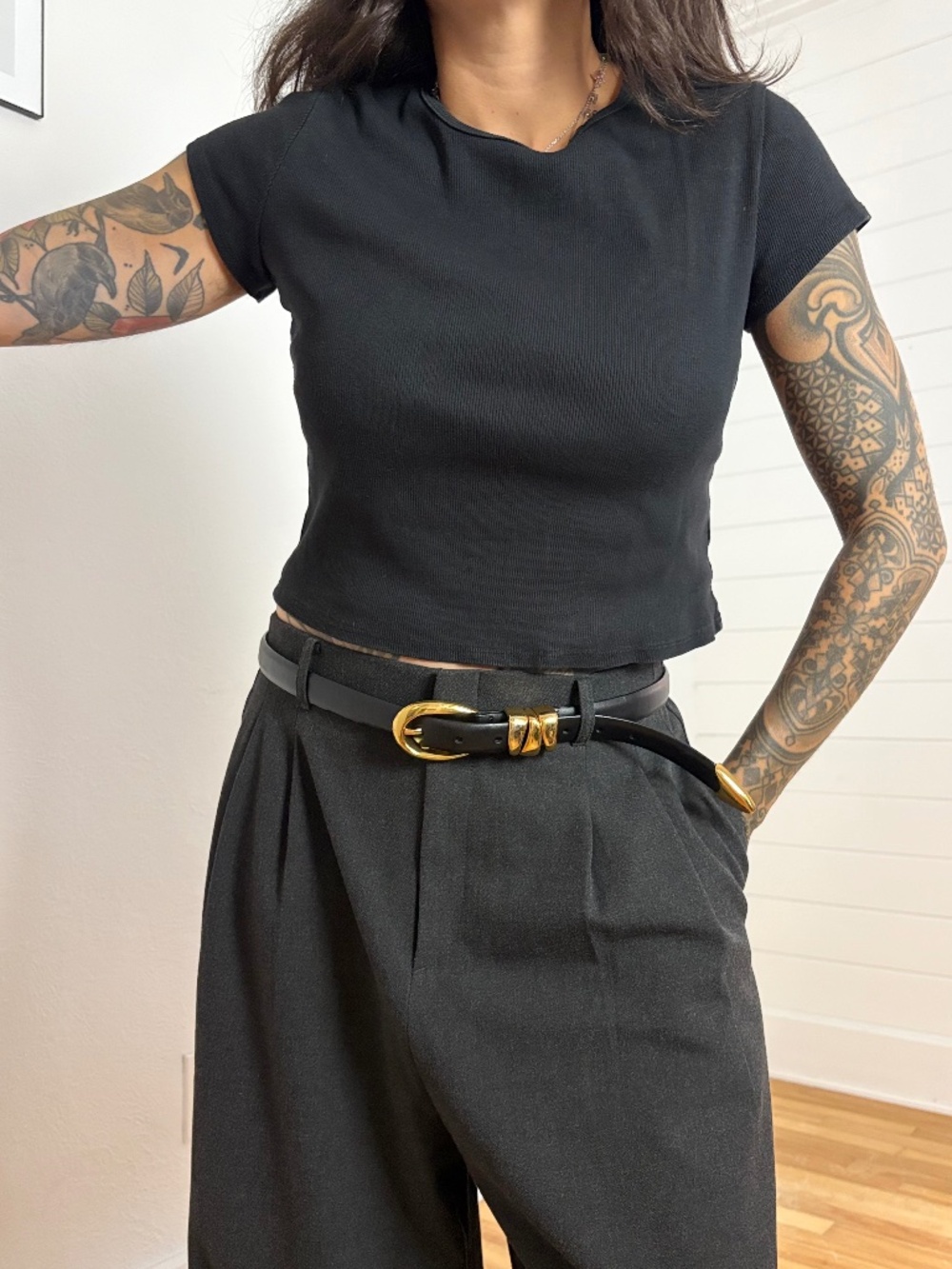 Reformation ribbed crewneck crop tee